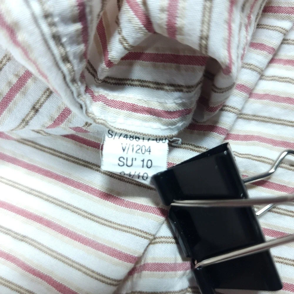 Banana‎ Republic Men Striped Long Sleeve Button Down Shirt Organic Cotton Size L
